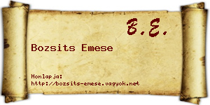 Bozsits Emese névjegykártya