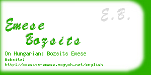 emese bozsits business card